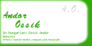 andor ossik business card